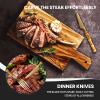 Bamboo Silverware Gold Sets for 8-40 Piece Natural Bamboo Flatware Sets,Bamboo Handled Silverware Sets,Bamboo Fork And Knife set,Household Kitchen Bamboo Utensil Flatware Sets (40-Piece for 8) view 2