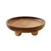 Yiju Mini Wood Riser Wooden Pedestal for Display Decorative Plant Decor Display Riser Tray for Home Counter Dining Room Table, Round 12.9x4cm view 2