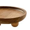 Yiju Mini Wood Riser Wooden Pedestal for Display Decorative Plant Decor Display Riser Tray for Home Counter Dining Room Table, Round 12.9x4cm view 3
