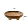 Yiju Mini Wood Riser Wooden Pedestal for Display Decorative Plant Decor Display Riser Tray for Home Counter Dining Room Table, Round 12.9x4cm view 4