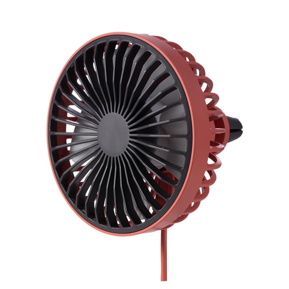 Amosfun Car Fan Usb Cooling Fan for Vehicles Angle Quiet Lightweight Red Accessory for Travel and Comfort Cars Trucks Suvs