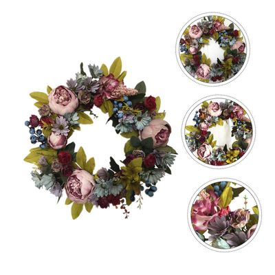Zerodeko 1pc Door Hanging Wreath Simulation Peony Flower Garland for Home Decoration Festive Floral Accent for Weddings and Events Artificial Wreath for Indoor and Outdoor Use