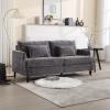 68.9" Chenille Loveseat Sofa, Upholstered Sofa Couch with 2 Soft Pillows, Mid Century Modern 2-Seater Love Seat Couch with Gourd-Shaped Wood Legs for Living Room, Bedroom, Apartment, Grey view 1