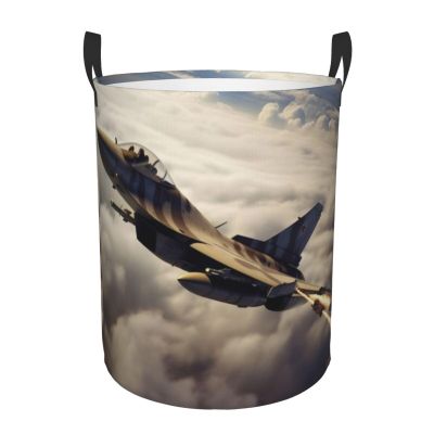 Aircraft Circular Hamper,Laundry Baskets with Handles,Bathroom Collapsible Laundry Hamper