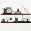 Homeforia 48 inch Walnut Floating Shelf, High End Solid Real Wood Large 48inch Floating Shelves for Wall, Dark Brown 48 inches Long Floating Shelves, Heavy Duty Bracket, 48 X 6.5 X 1.75 inch, Set of 2 view 1