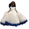 Toilet Paper Cover Doll White Blue Brown Skin Retro Unique Crochet Handmade view 1