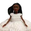 Toilet Paper Cover Doll White Blue Brown Skin Retro Unique Crochet Handmade view 3
