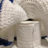 Toilet Paper Cover Doll White Blue Brown Skin Retro Unique Crochet Handmade view 4
