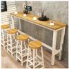 Modern Wooden Bar Table,Rectangle Console Sofa Table,Counter Height Dining Table Long Breakfast Kitchen Bar Table, Narrow Table For Home Bar, Table (Size:120x30x100cm,Color:Light walnut + white frame) view 1