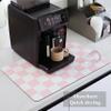 Ohocut Checkered Dish Drying Mat for Kitchen Counter, Coffee Bar Station Accessories, Retro Cute Aesthetic Girly Women Modern Absorbent Drainer Mat Kitchen Drying Mat Easy Clean, Pink 16" x 24" view 4