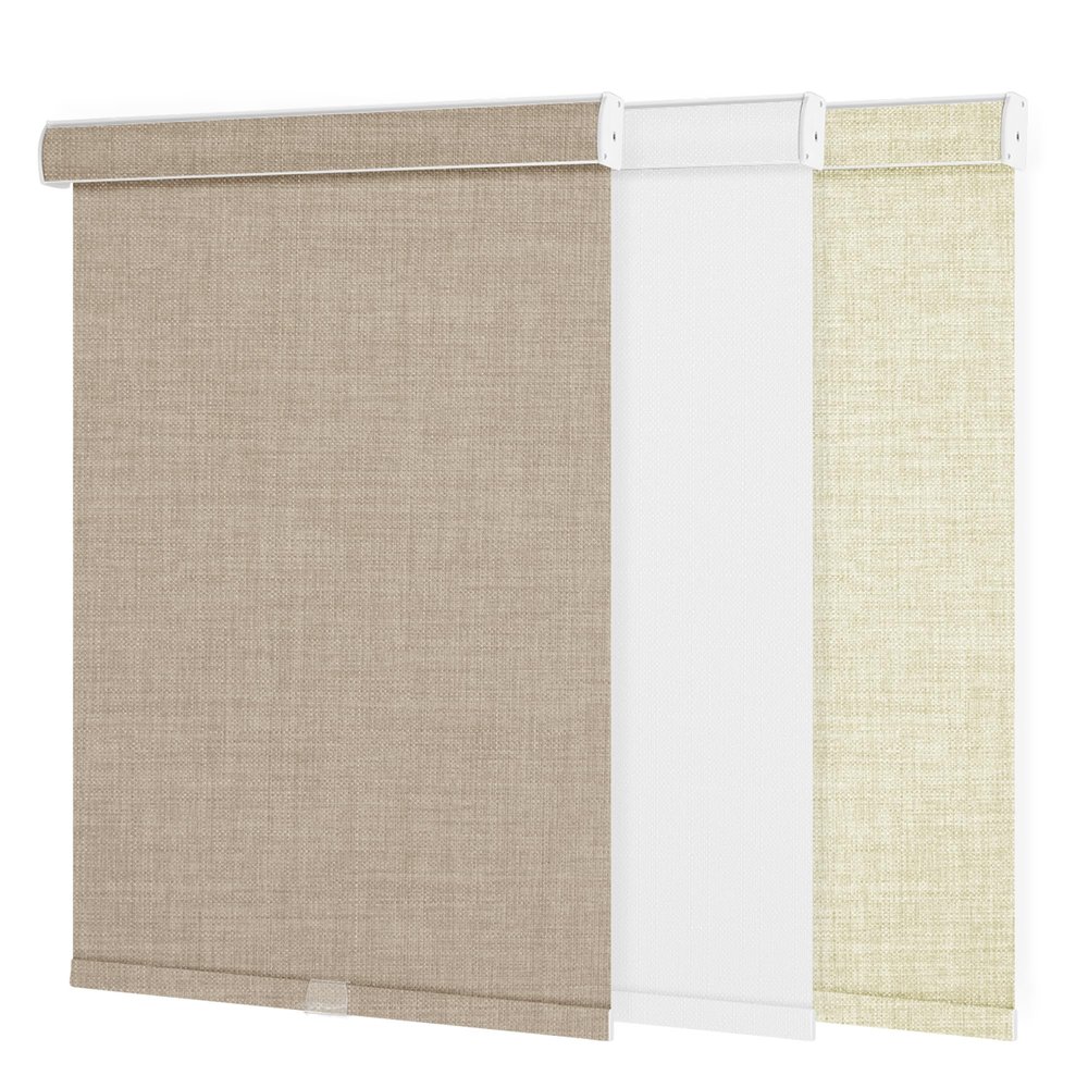 Sulugood 100 Blackout Roller Shades for Windows Cordless Roller Blinds with Cassette Valance Cut to Size Free-Stop Thermal Insulated Windows Shades for Bedroom, Home Office,Light Brown,50" W x 72" H