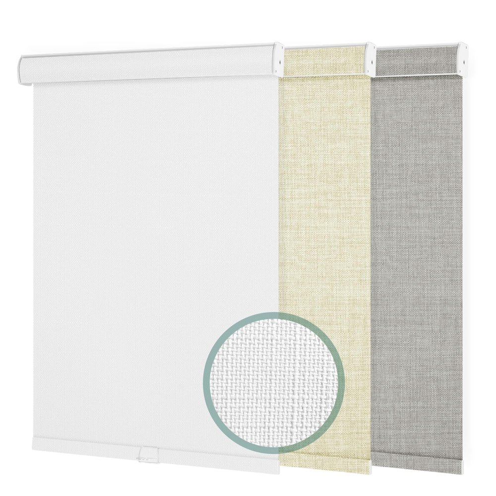 Sulugood 100 Blackout Roller Shades for Windows Cordless Roller Blinds with Cassette Valance Cut to Size Free-Stop Thermal Insulated Windows Shades for Bedroom, Home Office,White,52.5" W x 84" H