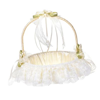 Amosfun 1pc Delicate Woven Wedding Flower Basket for Flower Girl Lightweight and Portable for Western-style Weddings Banquets and Special Events