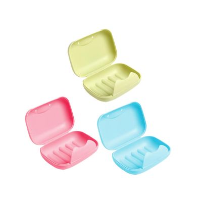 PRETYZOOM 3pcs Soap Box Lock Leakproof Soap Storage Container for Bathroom Travel Camping Space-Saving Design for Organization Color