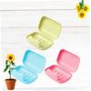 PRETYZOOM 3pcs Soap Box Lock Leakproof Soap Storage Container for Bathroom Travel Camping Space-Saving Design for Organization Color view 3