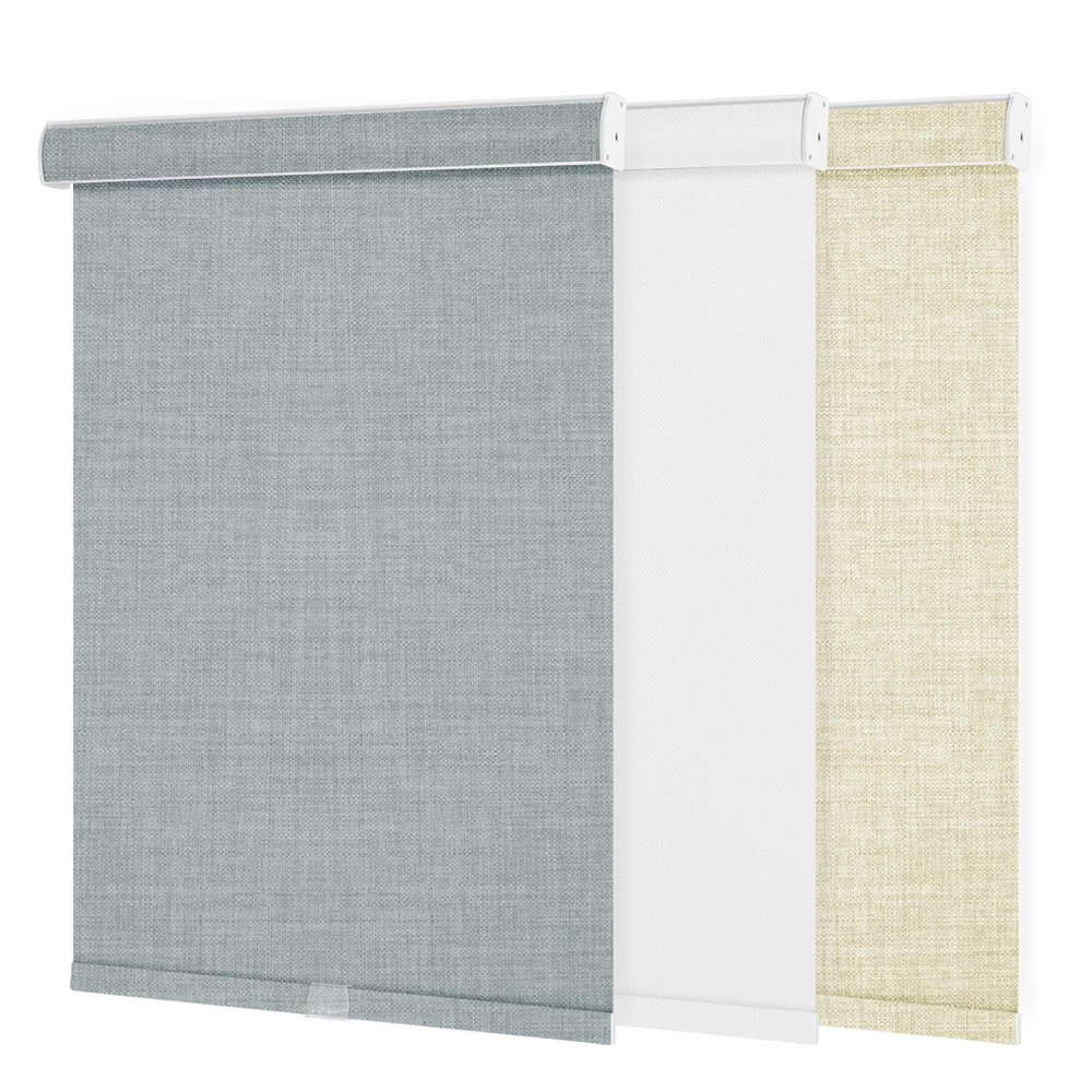 Sulugood 100 Blackout Roller Shades for Windows Cordless Roller Blinds with Cassette Valance Cut to Size Free-Stop Thermal Insulated Windows Shades for Bedroom, Home Office,Blue Grey,54.5" W x 48" H
