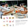 Amosfun 12pcs Hawaiian Swirl Hanging Decorations for Luau Parties Tropical Theme Party Supplies Summer Beach Ornaments Swirls for Indoor Outdoor Use view 3