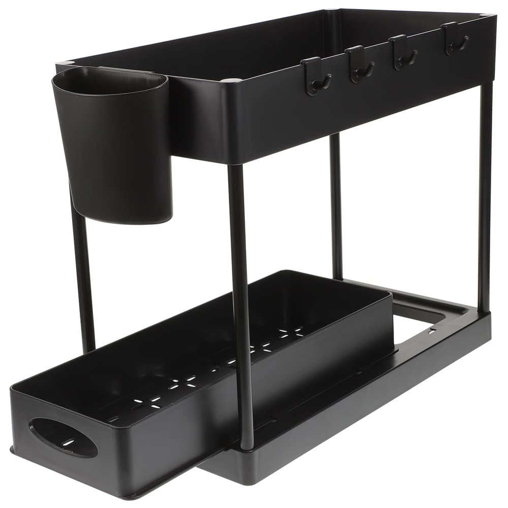 Ciieeo Bathroom Organizer Kitchen Cabinet Organizer Storage Shelf Portable Light Weight Easy Installation