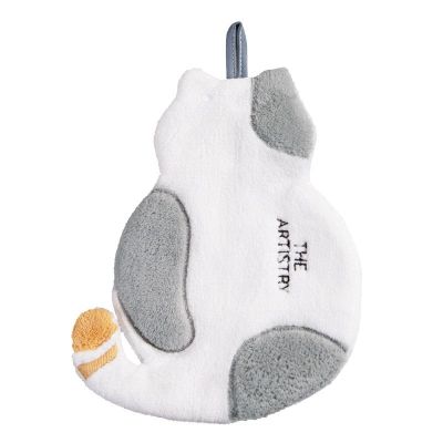 AOZMQAIV Coral Velvet Hand Towel Hanging Cute Toilet Hand Towel Absorbent Towel Thickened Household Hand Towel Handkerchief, Gray