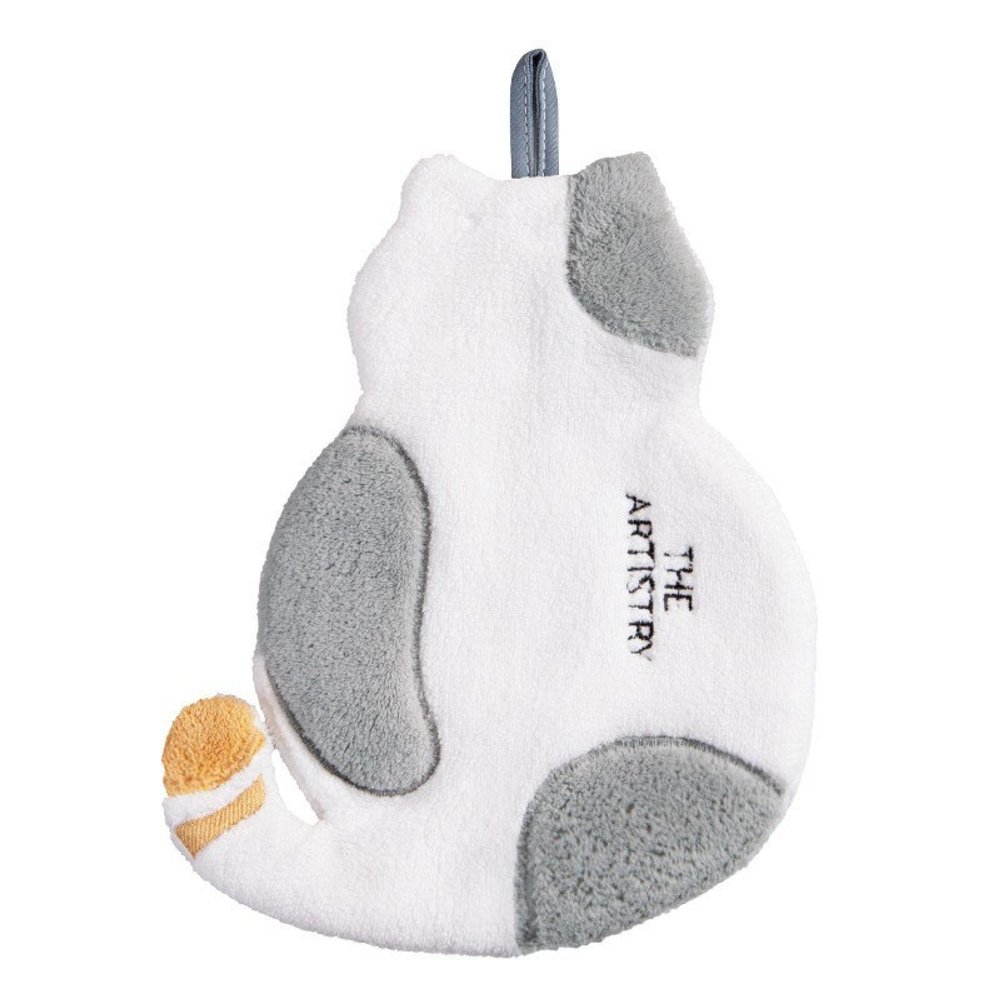 AOZMQAIV Coral Velvet Hand Towel Hanging Cute Toilet Hand Towel Absorbent Towel Thickened Household Hand Towel Handkerchief, Gray