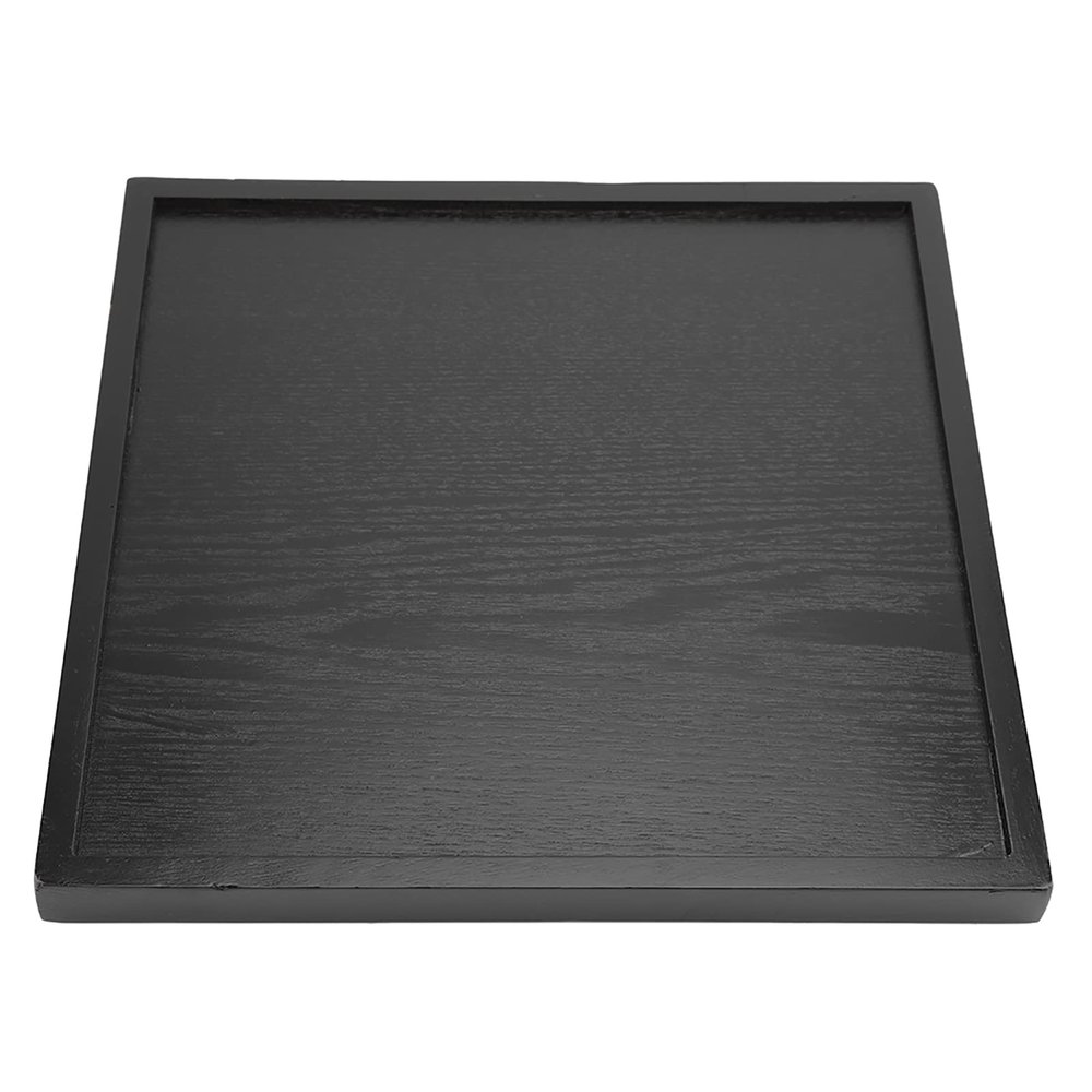 LiebeWH Large Black Wood Serving Tray Wooden Tea Coffee Snack Food Tray with Rectangle Shape Design for Home and Restaurants (30 * 30), LiebeWHhebc8xdq70-03