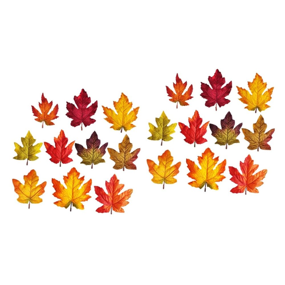 WRITWAA 2 Packs Sturdy Artificial Maple Leaves Autumn Decor 10 Color Variety Maple Leaf Decoration for Home Parties