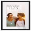 11x15 Black Wood Picture Frame with White Mat | 13x17 Frame Matted to 11x15 | Display Your Picture Under UV Acrylic Shatter Guard Front, with Foam Board Backing and Wall Hanging Hardware - Wood Frame view 1