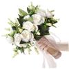 Wedding Bouquet Bridal Bouquet Elegant Bride Bouquets Flowers with Ribbon Artificial Rose Flower Bouquet for Bride Bridesmaid Holding Church Party 10inch view 4