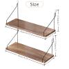 Floating Shelves for Wall No Drilling 16.53 Inch 2 Sets Rustic Natural Wooden Shelf Wall Mounted Storage 3 Mounting Option Renter Friendly Shelf for Bathroom Living Room Bookshelf Kitchen (Dark Brown) view 3