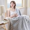 NEWCOSPLAY Super Soft Throw Blanket Black and White Premium Silky Flannel Fleece 3D Ribbed Jacquard Lightweight Bed Blanket All Season Use (Black and White Ribbed, Throw(50"x60")) view 2