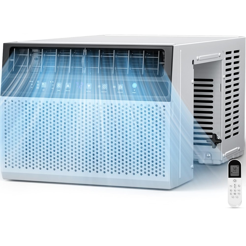 Joy Pebble Window Air Conditioner 10000 BTU, 3 in 1 Ac Window Unit for Room Cools up to 450 Sq.Ft,Dehumidifier&Fan with Energy Saving mode,3 Fan Speeds& Quiet Operation