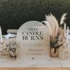 1801&Co. In Loving Memory Acrylic Wedding Event Sign 8" x 10" | Frosted Acrylic Arch Sign with Stand, Memorial, We Know Youd Be Here If Heaven Wasnt So Far Away, Reserved Table Sign For Chair, Table view 3