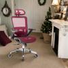 Finca ancha Criss Cross Chair with Wheels,Gaming Chair,Vanity Chair,Ergonomic Mesh Office Chair with Adjustable Headrest for Bedrooms and Offices (Red) view 1