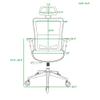 Finca ancha Criss Cross Chair with Wheels,Gaming Chair,Vanity Chair,Ergonomic Mesh Office Chair with Adjustable Headrest for Bedrooms and Offices (Red) view 2