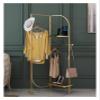 Clothes Rail Garment Rack Corner Gold Metal Clothing Racks, Freestanding Folding Coat Rack Design Unique Garment Racks Display Racks Dressing Room Storage Integrated Hanger For Hallway Entryway ( Colo view 2