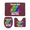 Custom 3 Piece Bathroom Rug Set Personalized Customized Image,Toilet Contour Mat Lid Cover Non-Slip Bath Mat Add Your Design for Wedding Christmas Thanksgiving Birthday Gifts Maroon 19.7"x31.5" view 1
