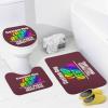 Custom 3 Piece Bathroom Rug Set Personalized Customized Image,Toilet Contour Mat Lid Cover Non-Slip Bath Mat Add Your Design for Wedding Christmas Thanksgiving Birthday Gifts Maroon 19.7"x31.5" view 2