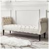 ARMERI 47" Velvet Benches End of Bed Button Tufted Entryway Window Seating Bench Vintage Flared Rolled Armed Bedroom Ottoman Bench Living Room Footrest Stool,C view 1