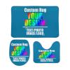 Custom 3 Piece Bathroom Rug Set Personalized Customized Image,Toilet Contour Mat Lid Cover Non-Slip Bath Mat Add Your Design for Wedding Christmas Thanksgiving Birthday Gifts Sapphire Blue 19.7"x31.5" view 1
