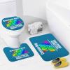 Custom 3 Piece Bathroom Rug Set Personalized Customized Image,Toilet Contour Mat Lid Cover Non-Slip Bath Mat Add Your Design for Wedding Christmas Thanksgiving Birthday Gifts Sapphire Blue 19.7"x31.5" view 2