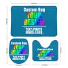 Custom 3 Piece Bathroom Rug Set Personalized Customized Image,Toilet Contour Mat Lid Cover Non-Slip Bath Mat Add Your Design for Wedding Christmas Thanksgiving Birthday Gifts Sapphire Blue 19.7"x31.5" view 3