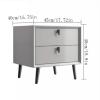 GLigeT Bedside Cabinet All Wood Nightstand Modern Simple Bedroom Double Drawer Bedside Table Small Solid Color Raised Cabinet Legs Bedside Furniture Nightstand (Color : White, Size : L) view 2