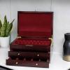 GENRICE Wooden Silverware Chest without Silverware Three-layer, Silverware Box Storage for Silver, Silverware Case with Handle and Felt Lined, Flatware Chest for 12 or 16 or more sets of Utensils view 4