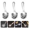 MAGICLULU 3pcs Stainless Steel Dessert Spoons Thickened Tea Spoons for Ice Cream Elegant Shell Design for Parties and Events view 4