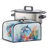 Kathyboom Dolphin Slow Cooker Cover Anti Dust Covers with Side Pocket Protective Covers for Small Kitchen Appliance Crock Pots, 8 quarts view 1