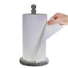 Black Paper Towel Holder Countertop with Heavy Marble Base, Standing Paper Towel Roll Holder for Kitchen Bathroom, with Weighted Base for One-Handed Operation view 1