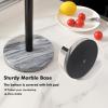 Black Paper Towel Holder Countertop with Heavy Marble Base, Standing Paper Towel Roll Holder for Kitchen Bathroom, with Weighted Base for One-Handed Operation view 2