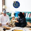 Bidesign Ramadan Kareem Decoration Hanging Ornament Wreath Wooden Welcome Sign For Front Door Porch Blue Gold Moon Sign Islam Ramadan Mubarak Home Wall Decor Eid Mubarak Party Supplies view 2