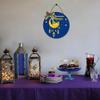 Bidesign Ramadan Kareem Decoration Hanging Ornament Wreath Wooden Welcome Sign For Front Door Porch Blue Gold Moon Sign Islam Ramadan Mubarak Home Wall Decor Eid Mubarak Party Supplies view 3