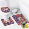 ZGDPBYF Bathroom Rugs Set Ultra Soft 3 Pieces Bath Rugs Non Slip, Wolf Wild Animal Bathroom Mat, Bathroom Set with Toilet Rugs, Psychedelic Space Wolf Bathroom Mats for Bathroom Tub, Shower view 3